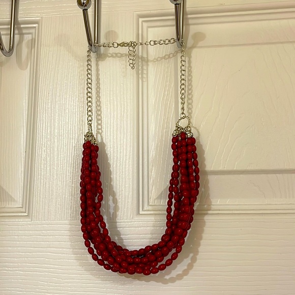 Sale‼️NWOT-Red Necklace- Red hot Bead Necklace - Picture 6 of 7
